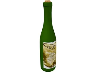 Bottle of Wine 3D Model preview