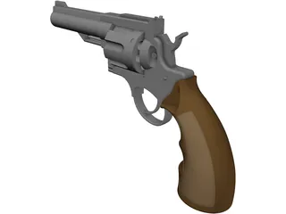 Smith and Wesson Revolver 3D Model preview