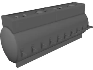Truck Mount Fiberglass Chemical Tank 3D Model preview