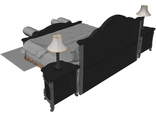 Classic Bedroom Set 3D Model preview