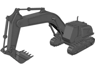 Excavator 3D Model preview