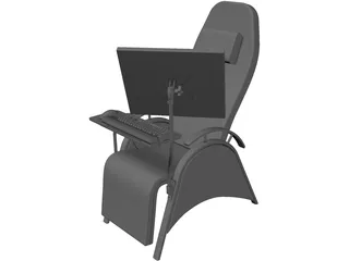 Chair with Workstation 3D Model preview