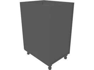 3 Drawer Cabinet 3D Model preview