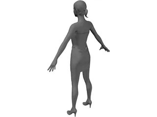 Girl Suits a Towel 3D Model preview