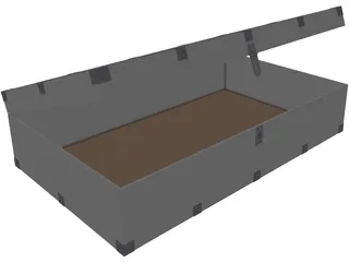 Wooden Coffee Chest with Stainless Latches 3D Model preview
