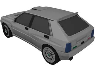 Lancia Delta HF Rally Car 3D Model preview