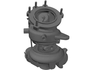 Turbocharger Diesel Engine 3D Model preview