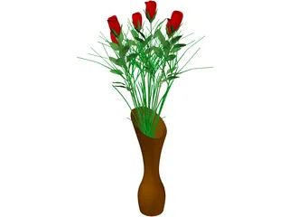 Vase with Flowers 3D Model preview