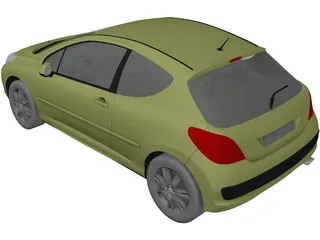 Peugeot 207 1.6 HDI 3D Model preview