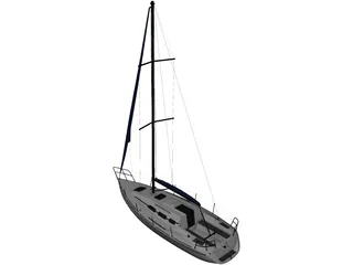 Sailboat Yacht 3D Model preview