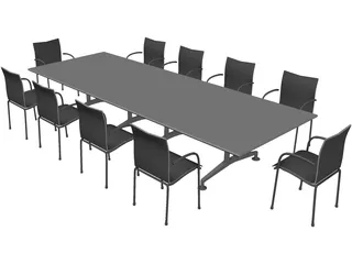 Wilkhahn 440 Meeting Room Table 3D Model preview