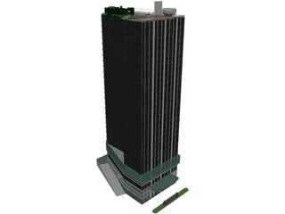 Tower with Skybar 3D Model preview