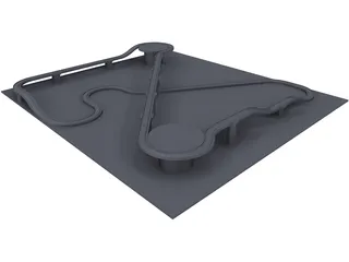 Race Track Model 3D Model preview