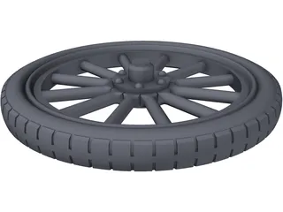 Wheel Rear Ford T 3D Model preview