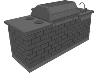 Outdoor Grill 3D Model preview