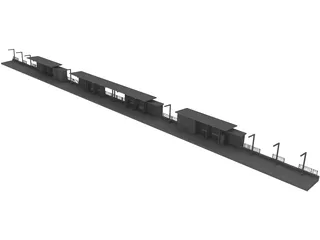 Train Station 3D Model preview