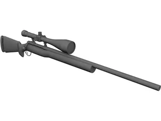 M40A3 Bolt Action Sniper Rifle 3D Model preview