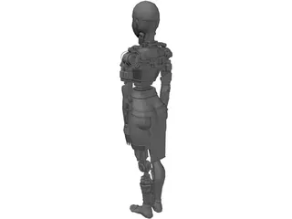 Female Cyborg 3D Model preview