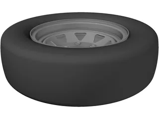 Trailer Wheel 14 Inch 3D Model preview
