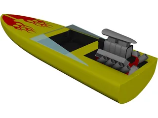 Speed Boat 3D Model preview