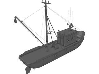 Fishing Boat 3D Model preview