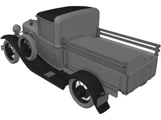 Ford Model A Pickup (1930) 3D Model preview