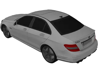Mercedes-Benz C63 AMG (2009) 3D Model preview