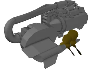 Volvo IPS 750 Engine 3D Model preview
