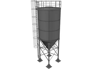 Cement Silo 3D Model preview