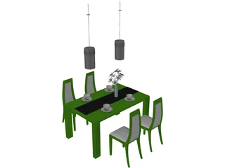 Table Set Dinner 3D Model preview