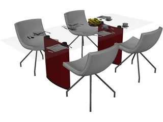 Table Set Dinner 3D Model preview