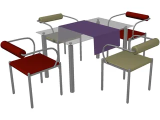 Table Dinner Modern 3D Model preview
