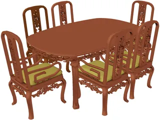 Table Dinner Home Style 3D Model preview