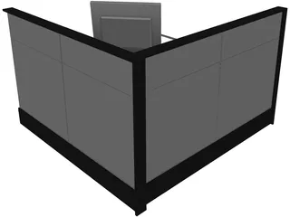 Office Cubicle 3D Model preview