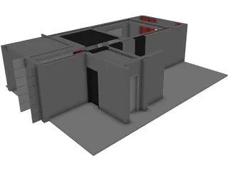 Complex Room Scene 3D Model preview