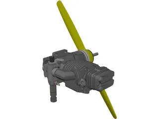RC Airplane Model Piston Engine 3D Model preview