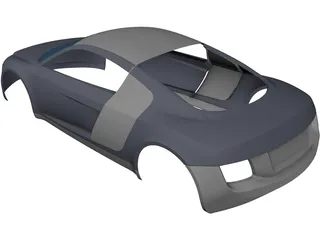 Audi R8 Body 3D Model preview