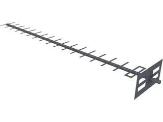 Yagi Antenna 3D Model preview