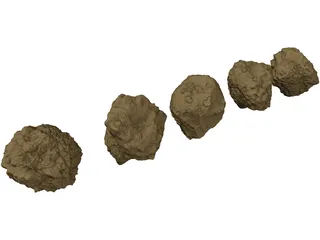 Asteroid Set 3D Model preview