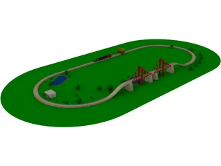 Wooden Toy Train 3D Model preview