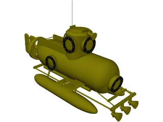 Deep Sea Mini Submarine 3D Model preview