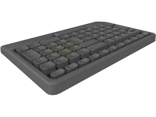 Abbreviated Left Hand Keyboard 3D Model preview