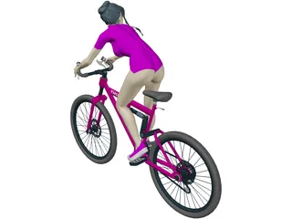 Woman on Bicycle 3D Model preview