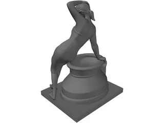 Classical Statue Woman Fountain 3D Model preview
