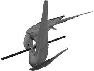 Parrots Macaws 3D Model preview