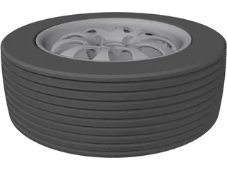Tyre and Rim 3D Model preview