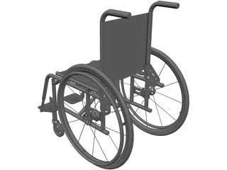 Wheelchair Foldable 3D Model preview
