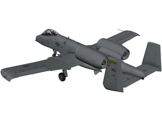A-10 Thunderbolt II 3D Model preview