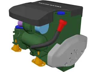 Volvo Penta D3 Marine Engine 3D Model preview