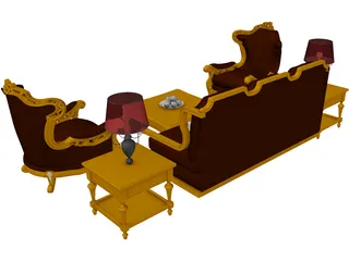 Classic Furniture Set 3D Model preview